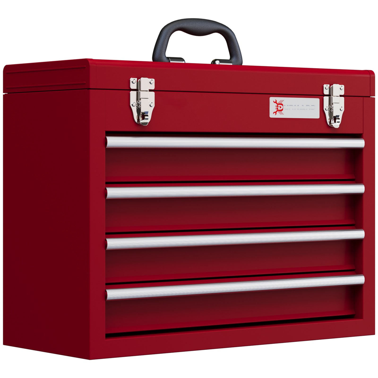 Lockable 4 Drawer Tool Chest With Ball Bearing Slide Drawers | Red