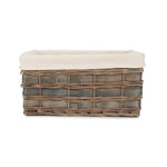 Wicker Grey Scandi Storage Basket With White Lining | Medium | White