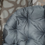 Foldable Egg Chair With Cushions, Outdoor Swivel Lounger