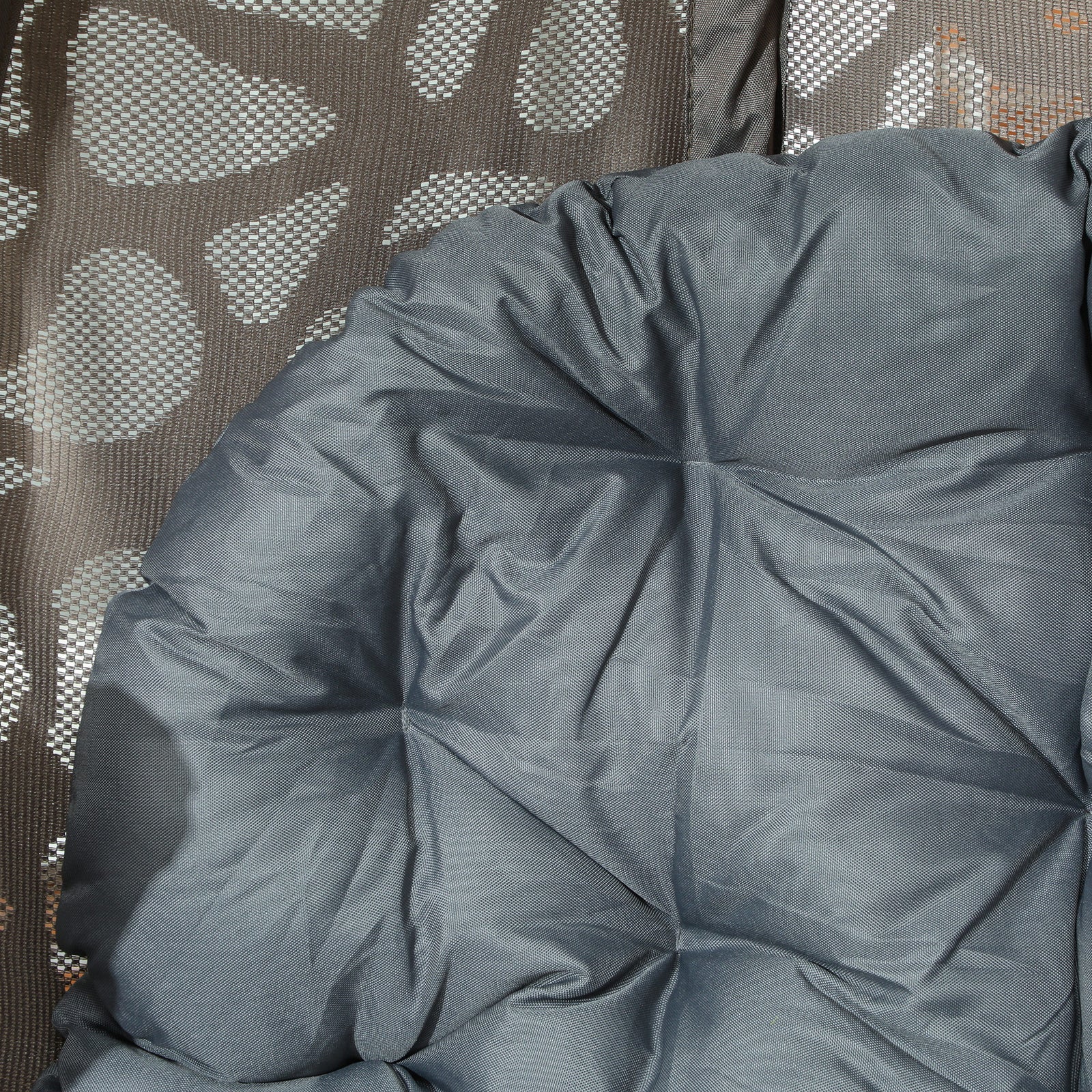 Foldable Egg Chair With Cushions, Outdoor Swivel Lounger