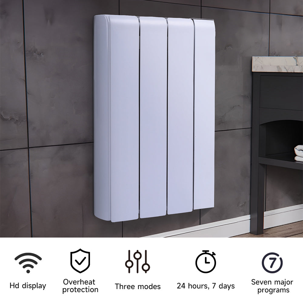 700w Wall-mounted Ceramic Electric Radiator With App Control, Motion Sensor & Timer