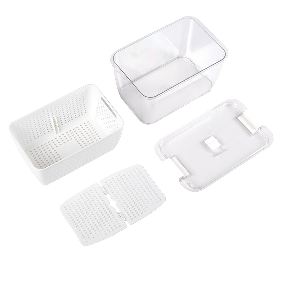 Nested Fridge Storage Container With Removable Colander | Small | White