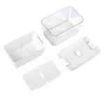 Nested Fridge Storage Container With Removable Colander | Large | White