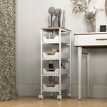Kitchen Storage Trolley, Utility Cart | White
