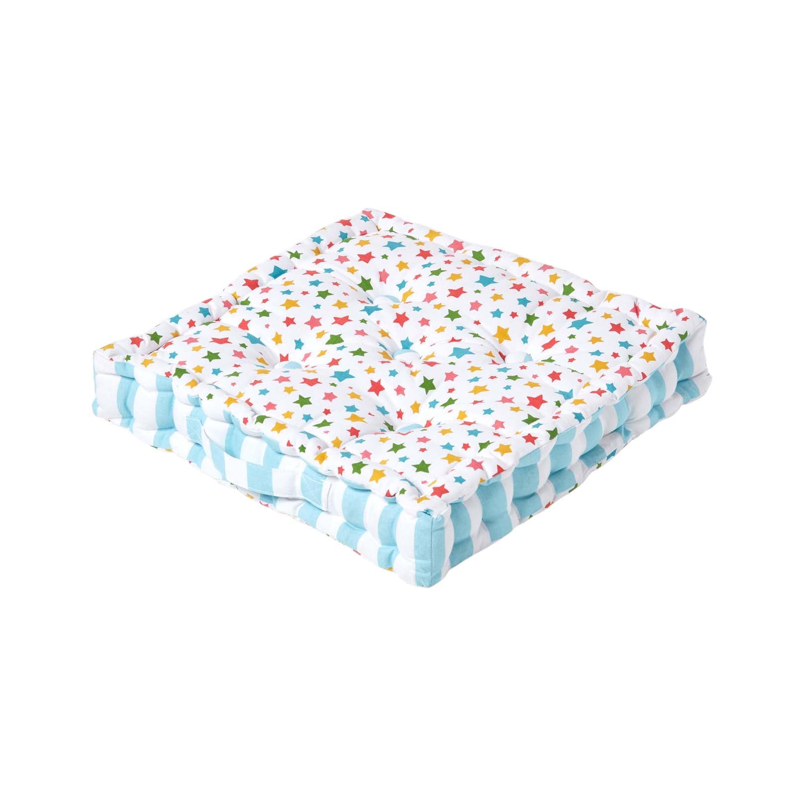 Cotton Stars Floor Cushion | 40cm x 40cm | Multi Colour
