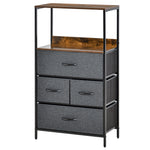 3/4 Drawer Storage Chest Unit Home Shelves Living Bedroom | Large | Black
