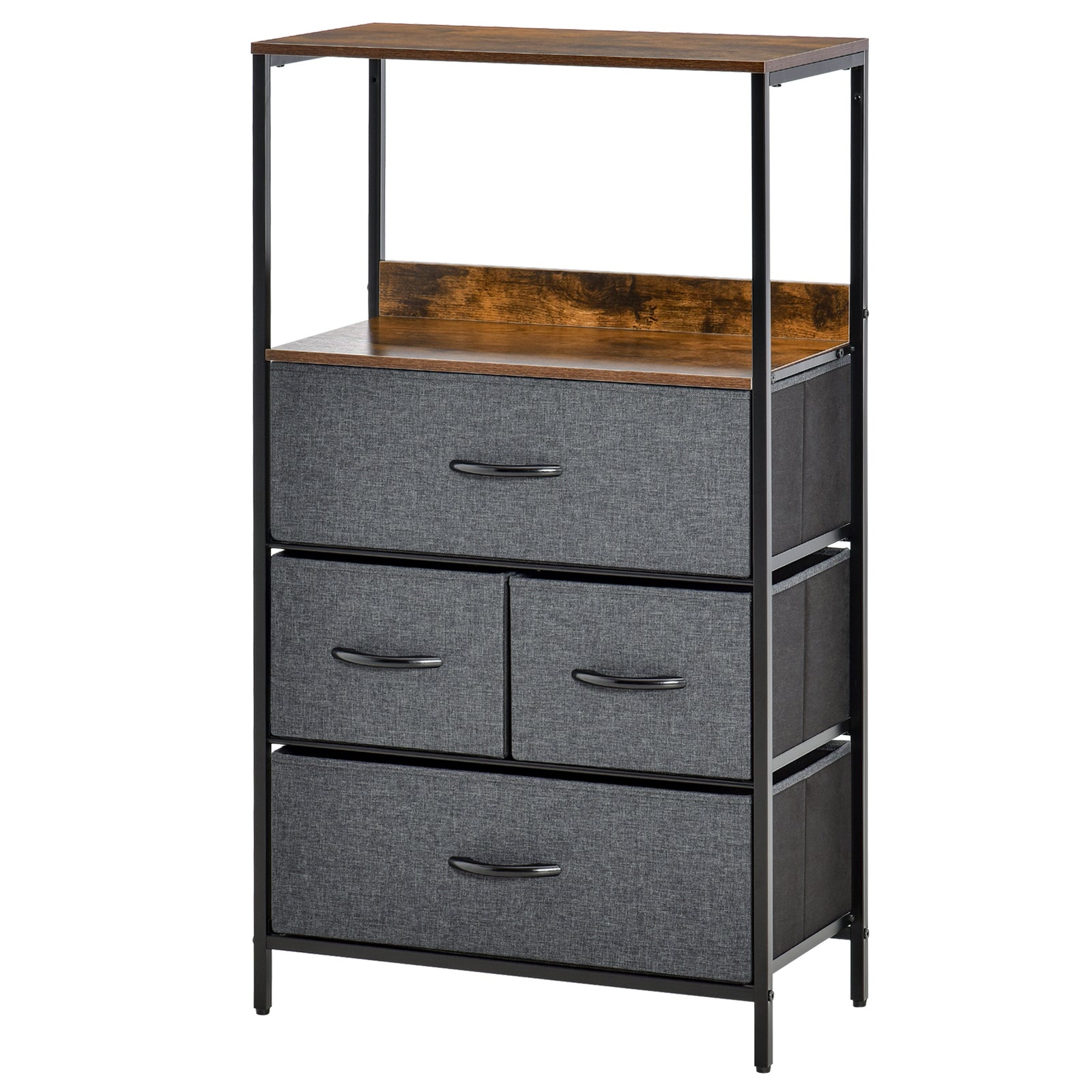 3/4 Drawer Storage Chest Unit Home Shelves Living Bedroom | Large | Black