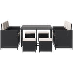 11pc Rattan Dining Set Patio Conservatory