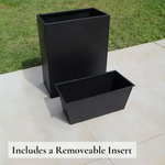 Long Zinc Galvanised Tall Trough Planter | 75cm x 25cm x 90cm | Matte Black
