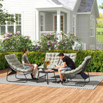 4 Pc Garden Furniture Set With Loveseat, Chairs, Table | Light Grey