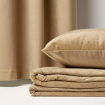 Diamond Quilted Velvet Bed Throw | 150cm x 200cm | Beige