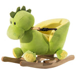 Kids Rocking Horse, Plush Ride-on Dinosaur Seat W/ Seat Safety Belt
