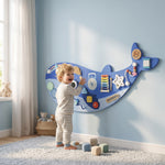 AIYAPLAY Whale Activity Wall Busy Board, 13 In 1 Montessori Inspired Toys
