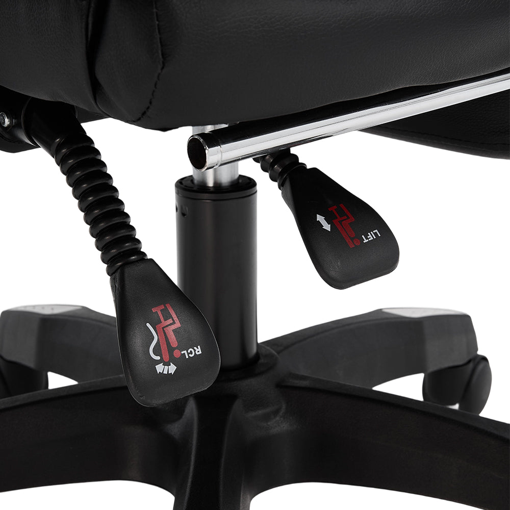 Rgonomic Gaming Chair With Adjustable Height & Backrest Office Computer Chair With Footrest And Pillow | Black & White