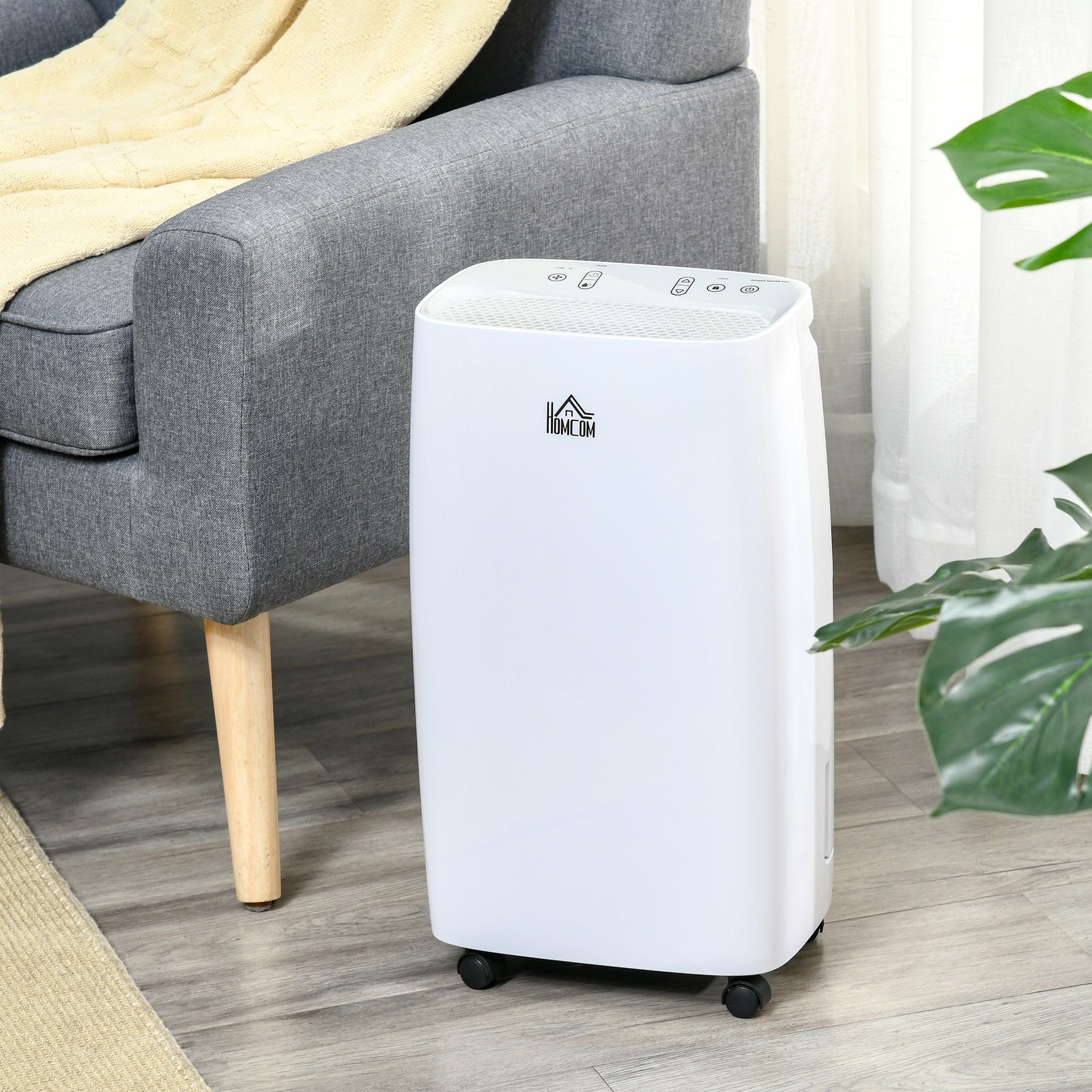12l Per Day 2500ml Dehumidifier With 24h Timer And 2 Speed
