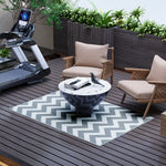 Outdoor Rug, 1.2 X 1.8m Patio Floor Mat & White