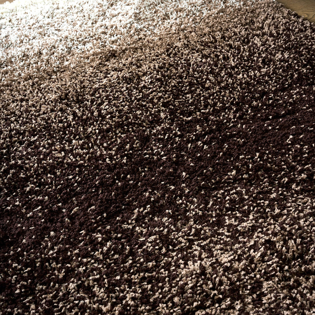 Blended Thick Shaggy Fluffy Deep Pile Living Room Rug | 80cm x 150cm | Brown