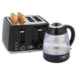 Kettle And Toaster Set With Strix Thermostat, Crumb Tray | Black