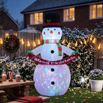 Outsunny Christmas Blow Up Snowman With Colourful Led Light