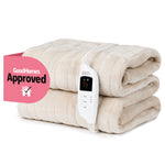 Heated Throw Electric Blanket With Washable Fleece Cover Cream