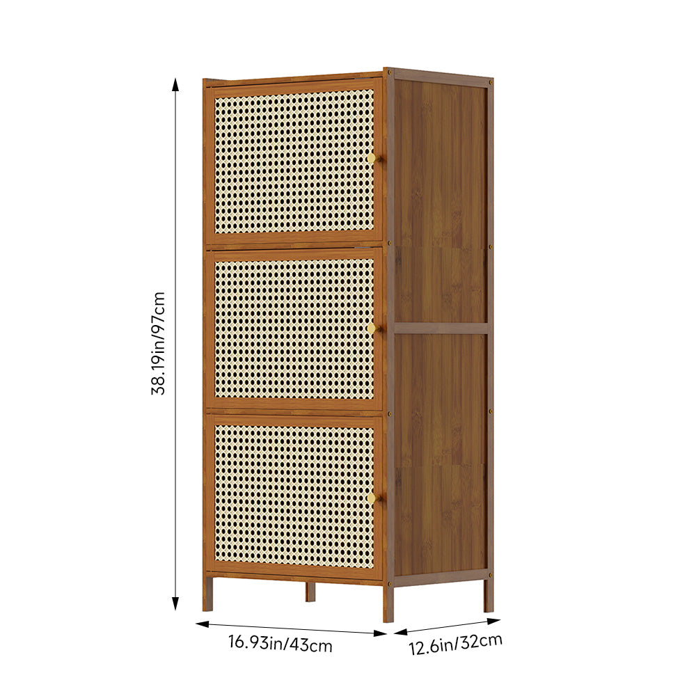Narrow Bookcase With Doors | 3 Tier