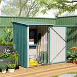 3.3ft X 3.4ft Outdoor Storage Shed Steel Garden Shed | Green