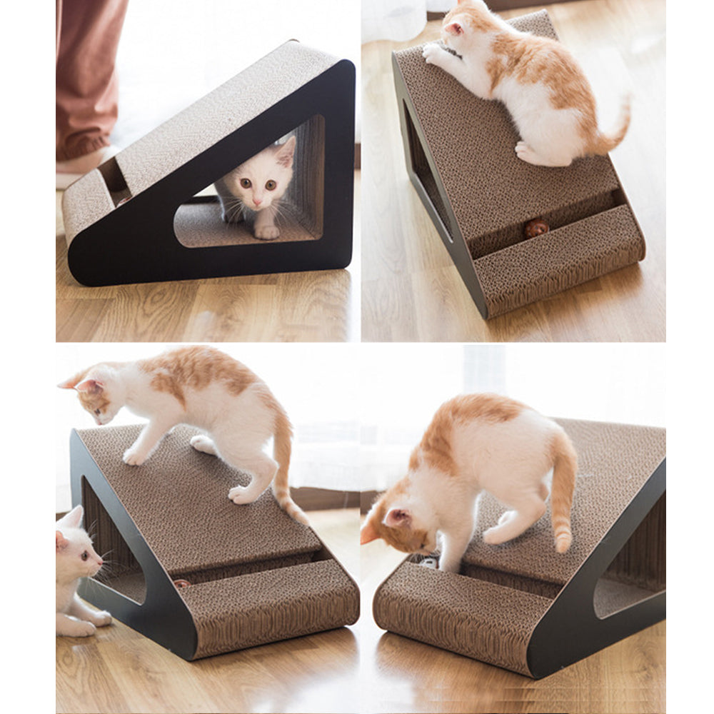 Triangle Cat Scratching Post With Bell Ball