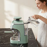 Espresso Machine, Bean Grinder & Steam Wand, 15 Bar Pressure | Light Green