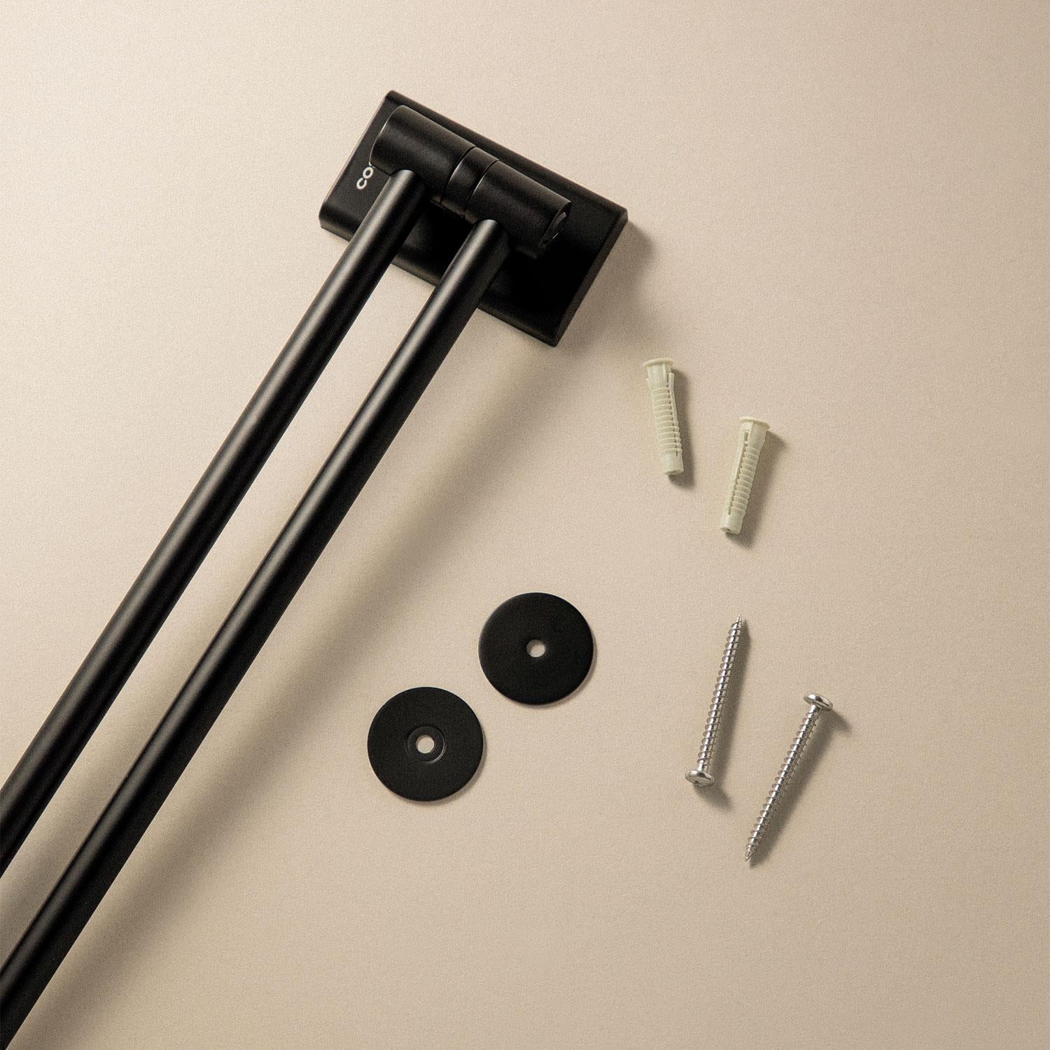 Double Towel Rail Swivel, Easy To Install, Chrome Silver, Next Collection