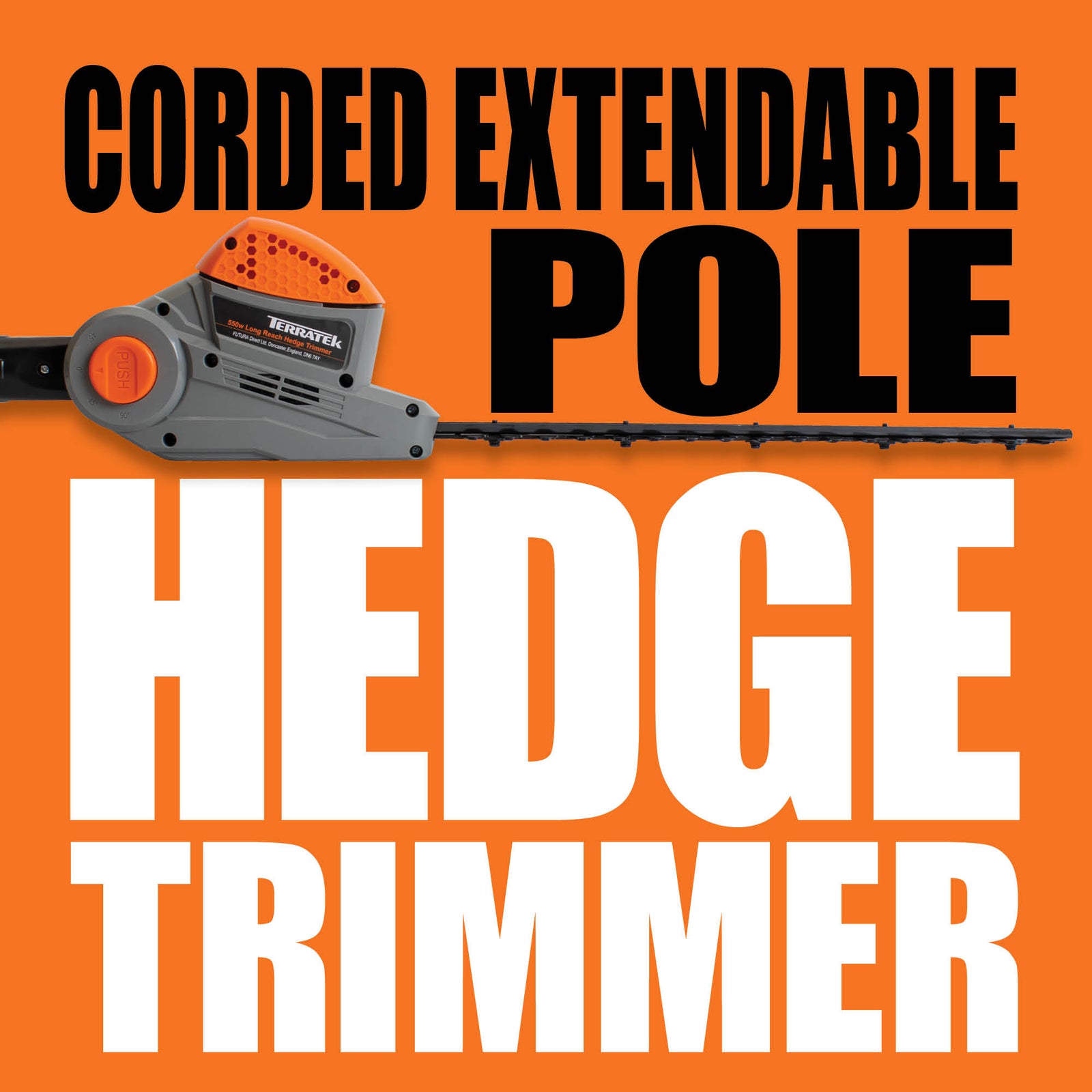 500w Hedge Trimmer Garden Electric Long Reach Telescopic Extendable Hedge Cutter Corded
