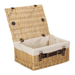 Wicker Buff 40cm Picnic Basket | White