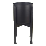 18cm Leaf Modern Planter Black