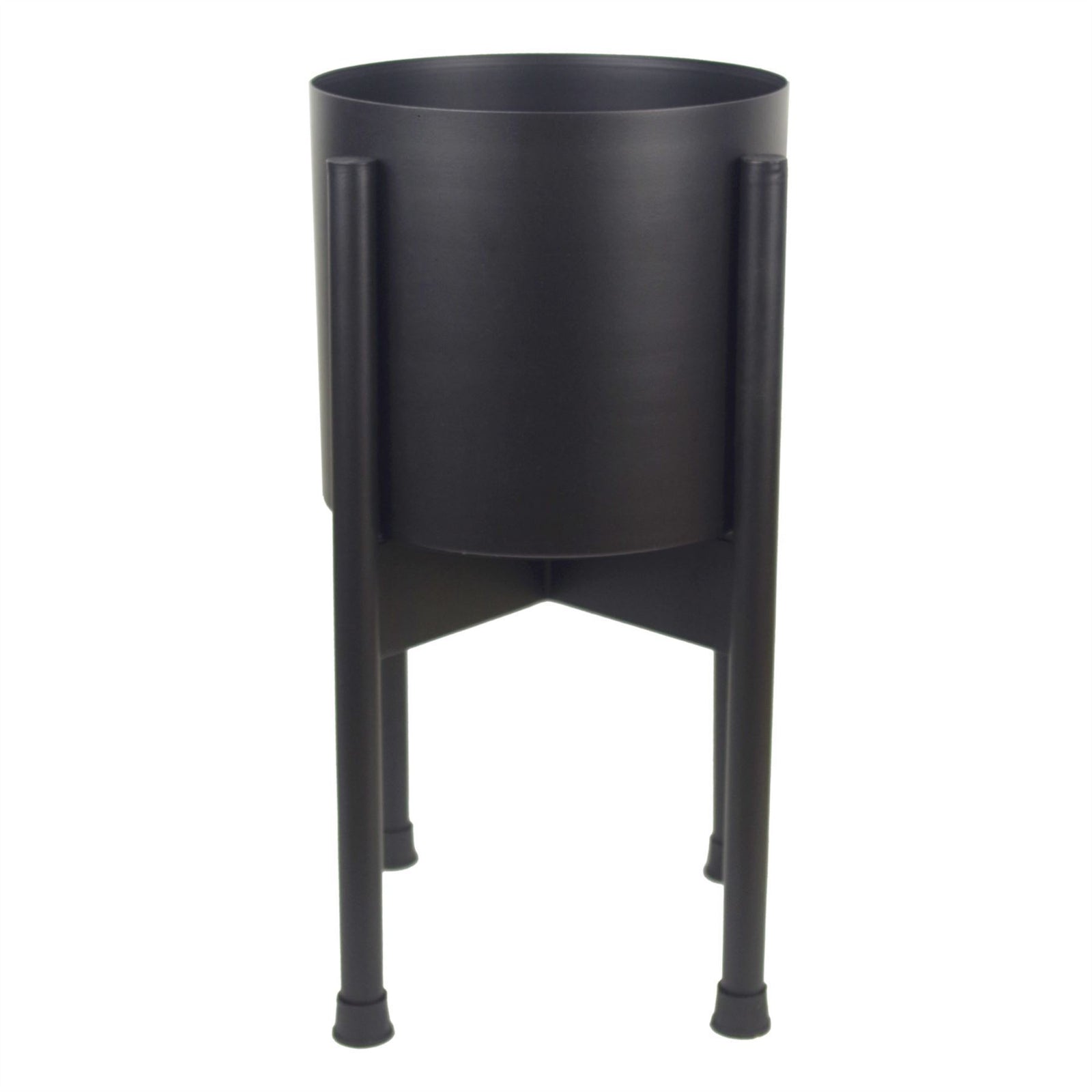 18cm Leaf Modern Planter Black