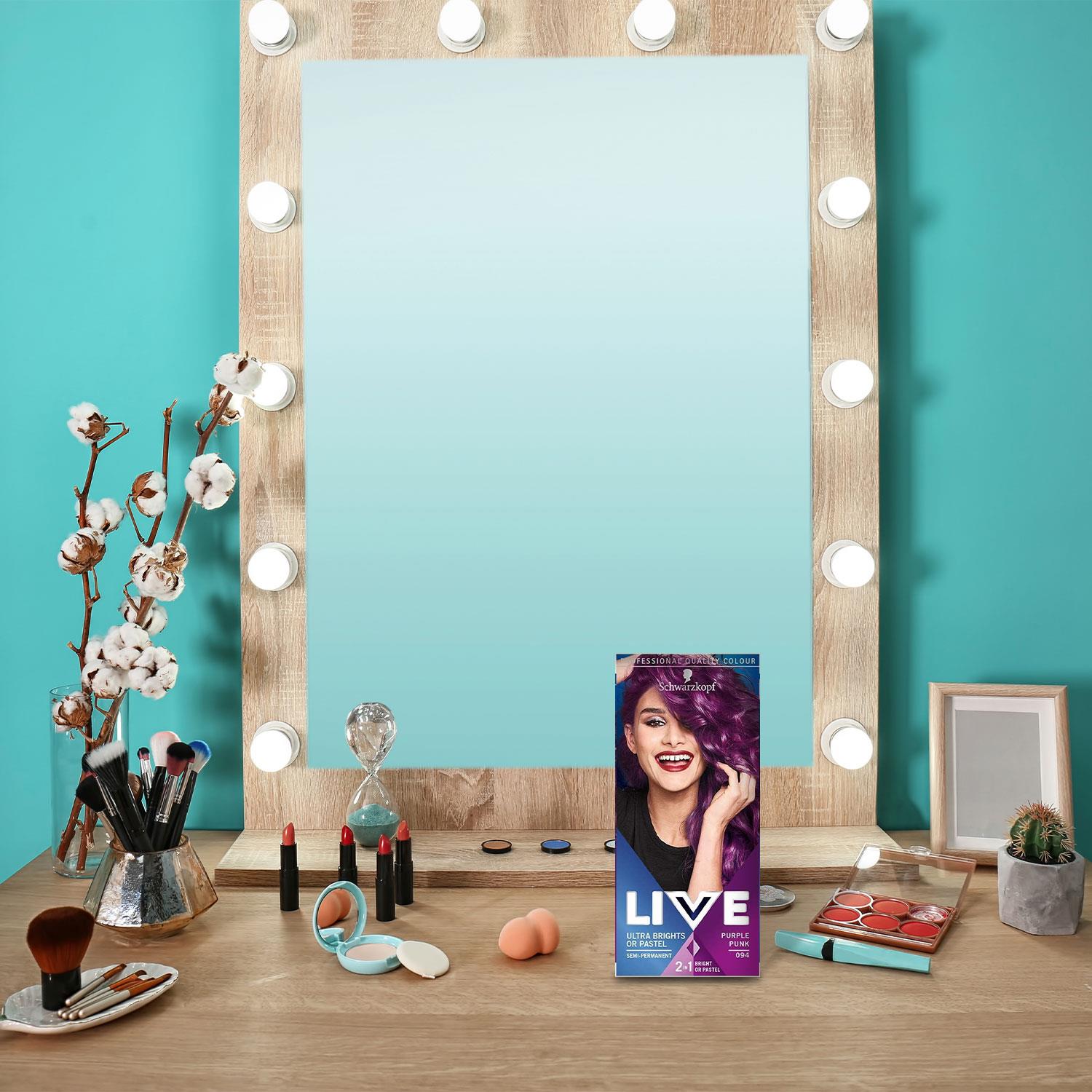 Schwarzkopf Live Ultra Bright Or Pastel Semi-permanent Hair Dye, 094 Purple Punk