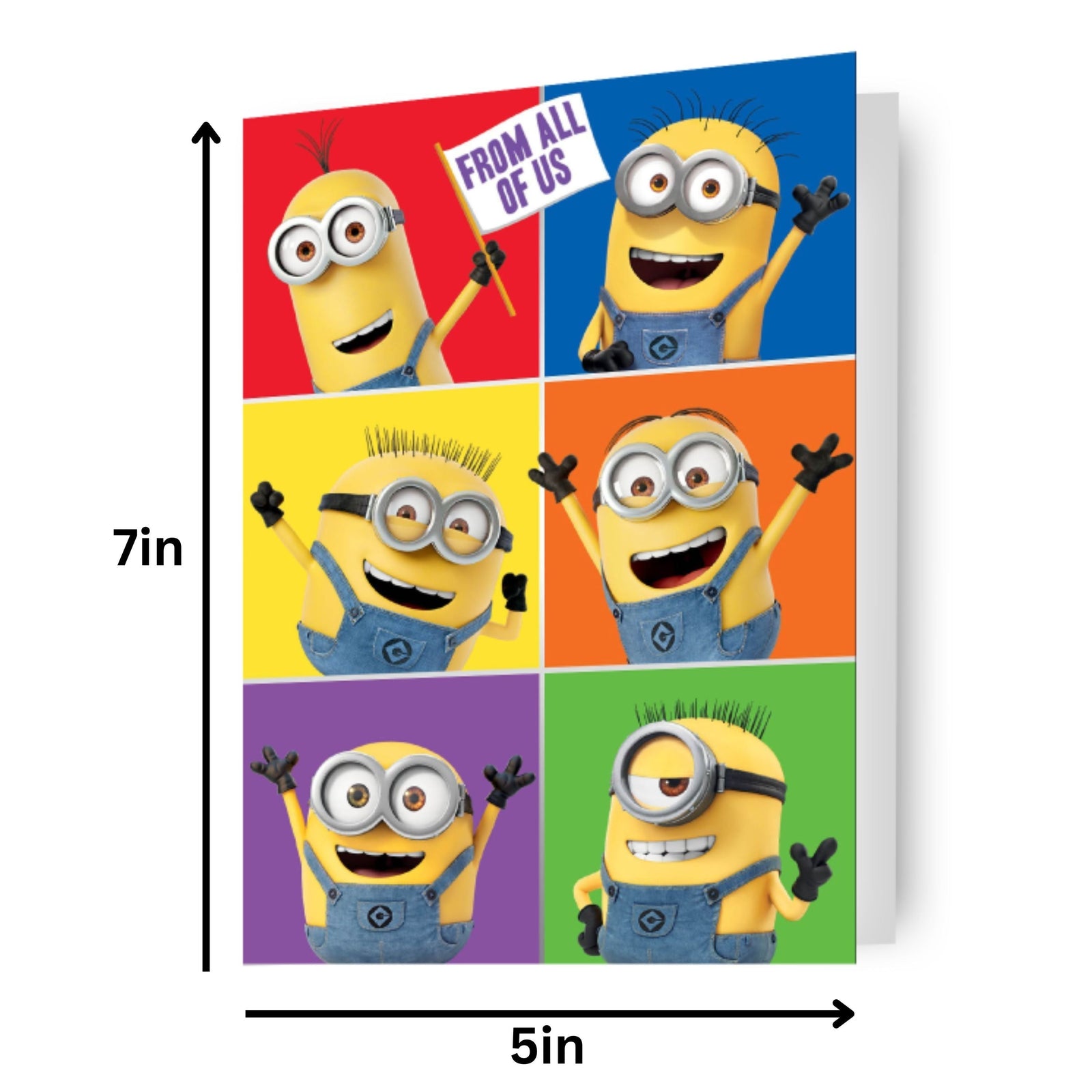 Minions 'from All Of Us' Blank Card, Birthday, Valentines, Mother's Or Fathers Day Official Product