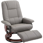 Ergonomic Office Recliner Chair Pu Leather Armchair Lounger | One Size | Gray