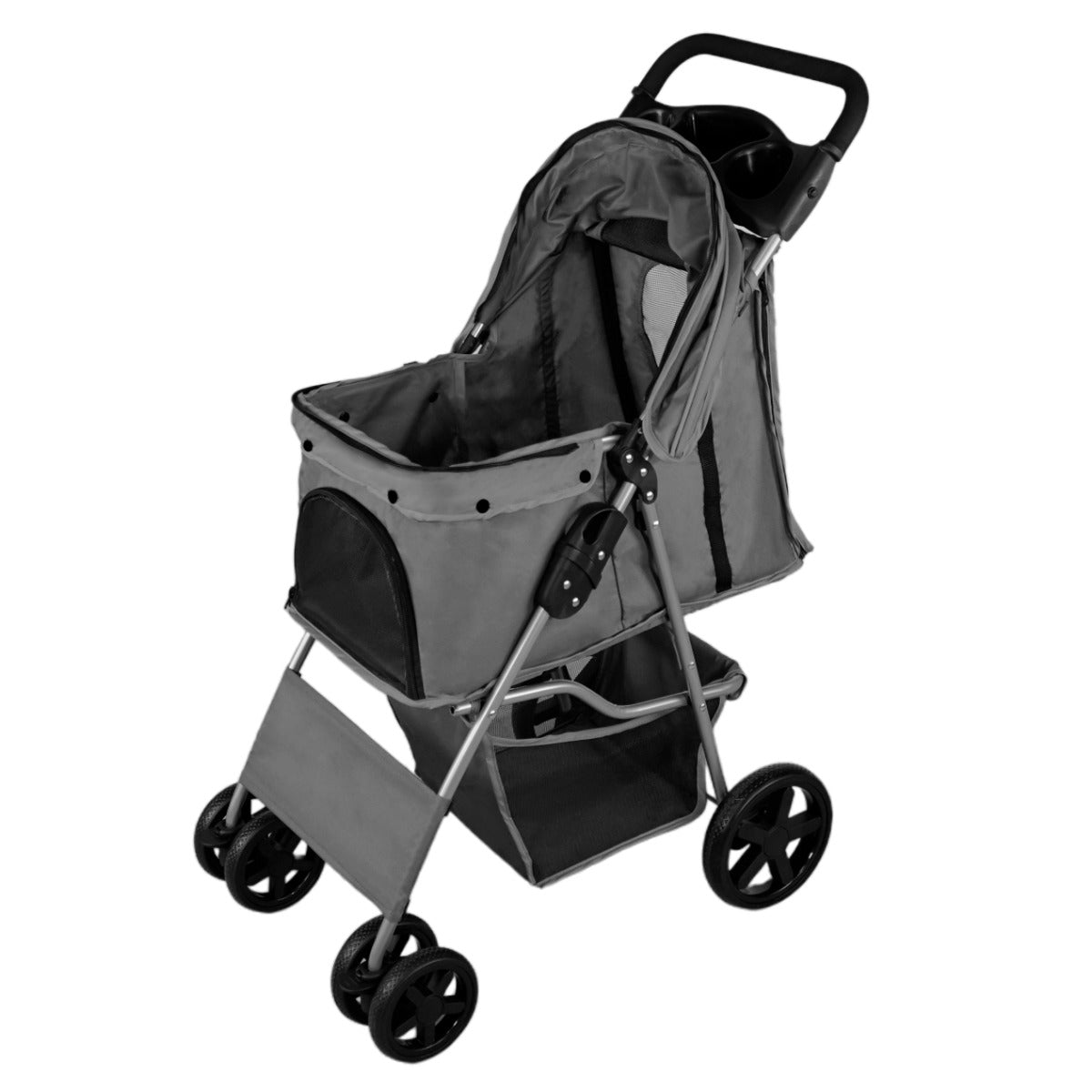 Pet Stroller With Rain Cover | Dark Grey