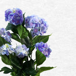 Artificial Faux Hydrangea Flowering Plant Blue