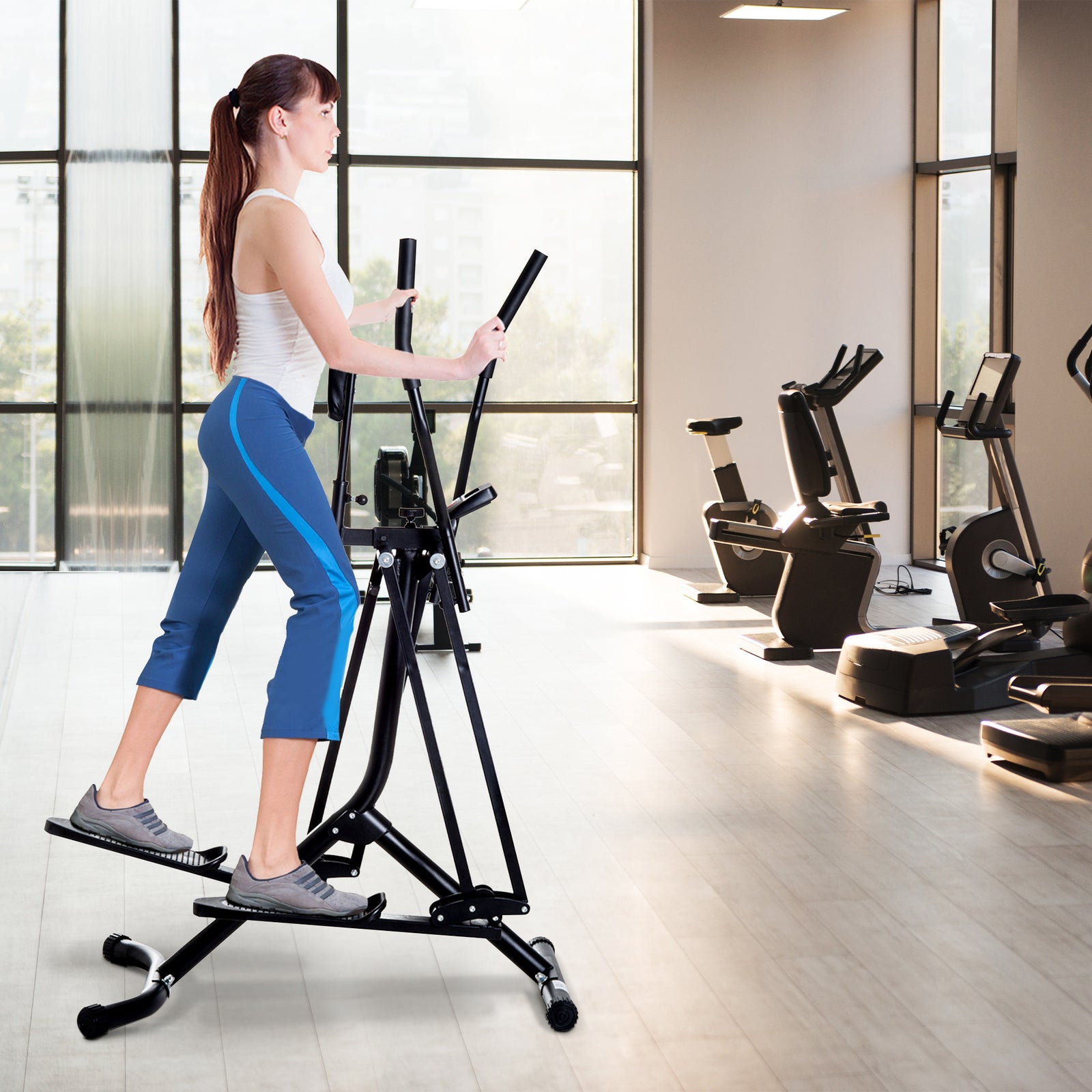 Cross Trainer Air Walker Glider Home Gym Fitness | Black