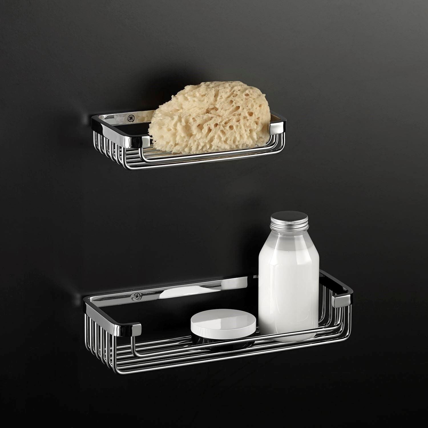 Shower Caddy, Shower Basket, 30cm, Silver, Architect S+ Collection