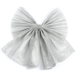 Large Christmas Door Bow - Silver