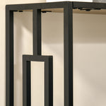 Industrial Console Table W/ Storage Shelf Black Metal Frame | One Size | Brown