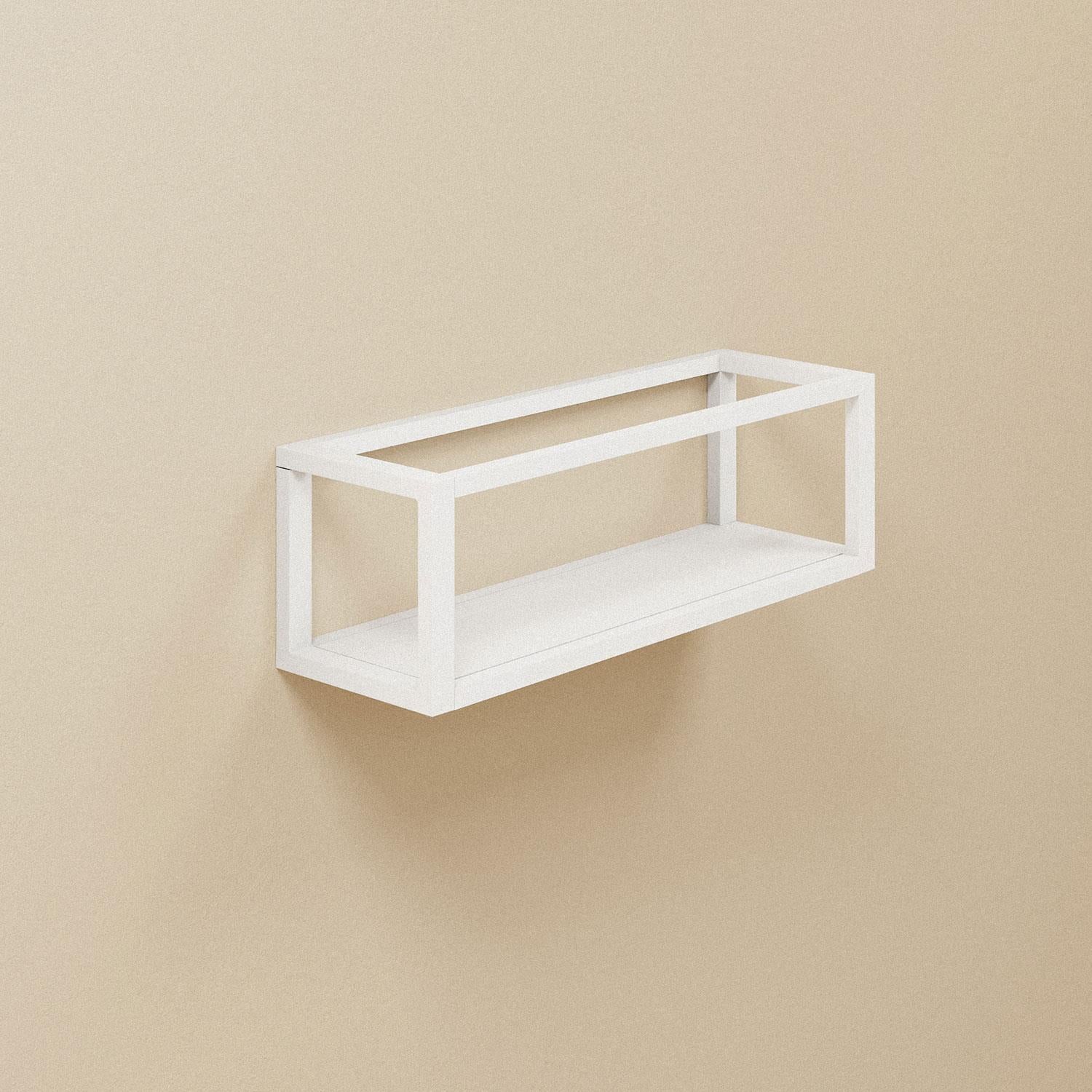 Shelf With Towel Rail, White Matt, Wall-mounted 35 Cm Collection The Grid