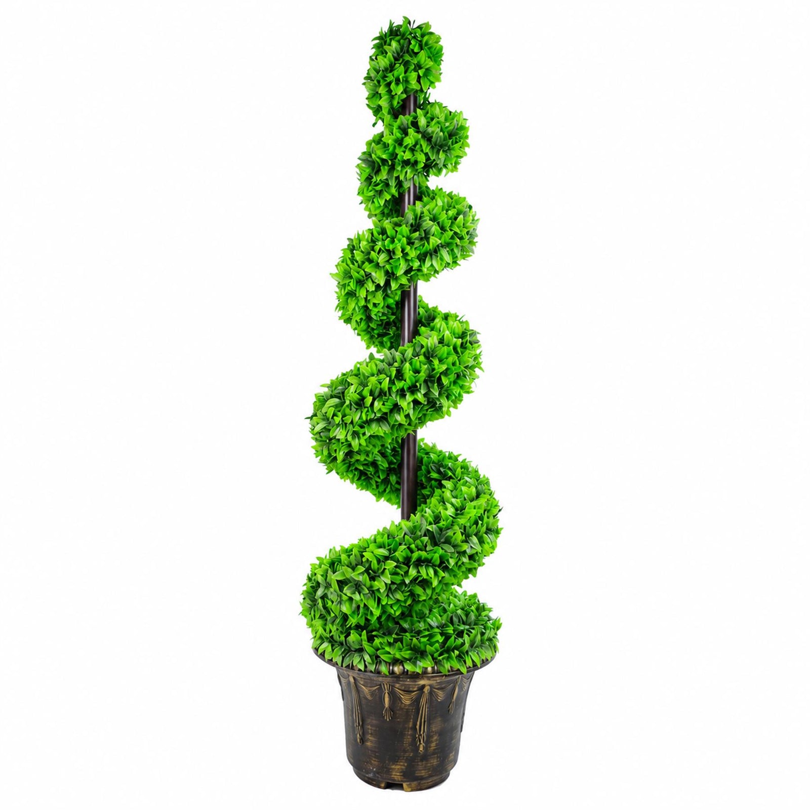 120cm Green Large  Spiral With Decorative Planter