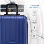 55x40x20cm Lightweight Luggage Overhead Cabin Hard Shell Cabin Suitcase 60+ Airlines Approved - Carry On Case - 4 Wheels | Cabin | Navy Blue