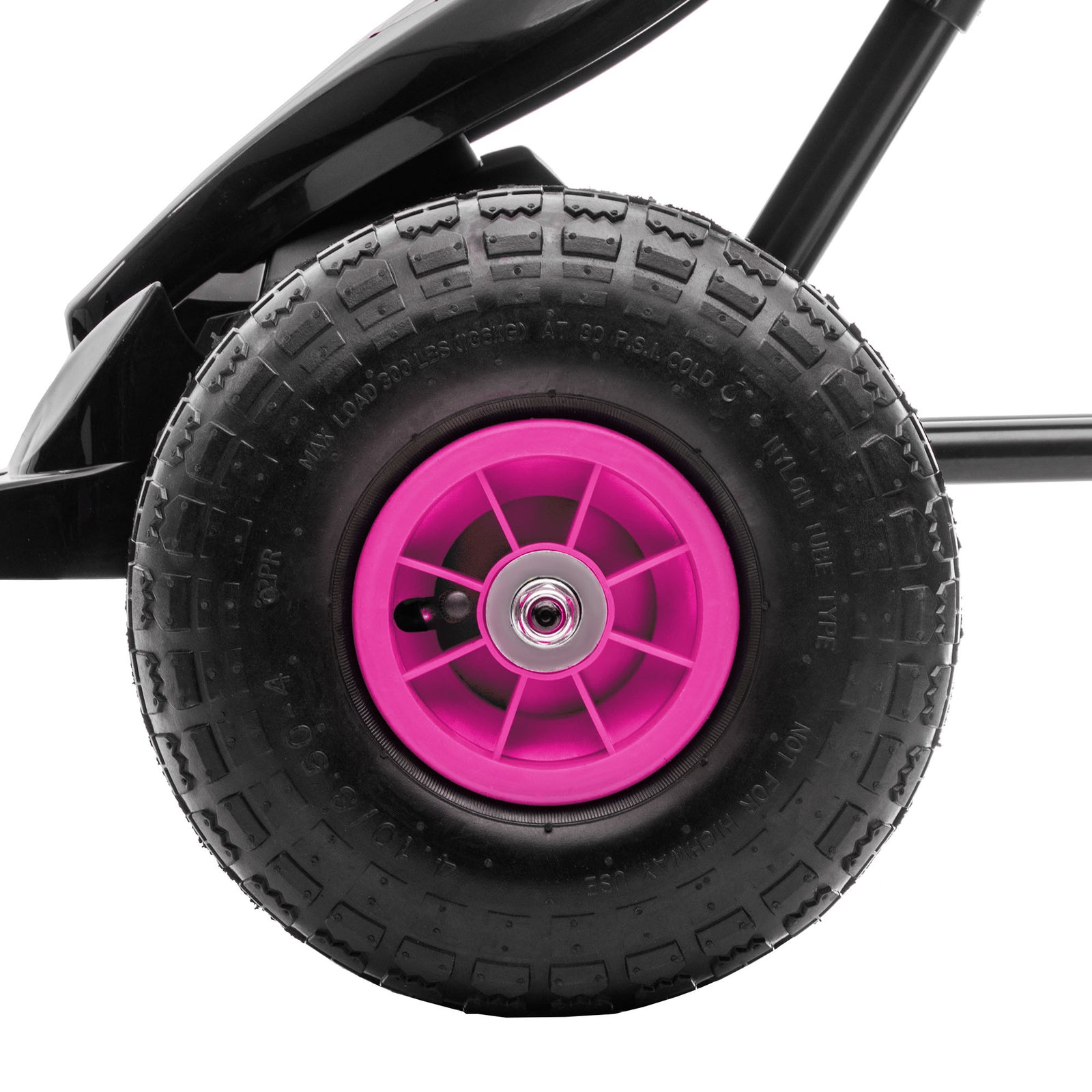 Pedal Kart W/adjustable Seat, Rubber Wheels | Pink