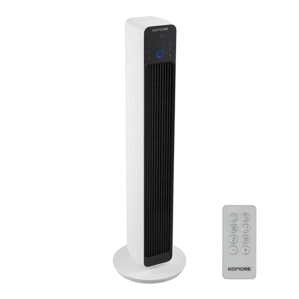 Breeins Smart Bladeless Tower Fan With Remote, 12-speed Cooling, 90° Oscillation, Air Purification & 12h Timer