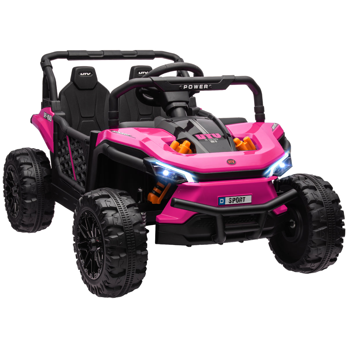 12v Kids Ride On Car, Electric Truck W/ Remote, Four Suspension Wheels | Pink