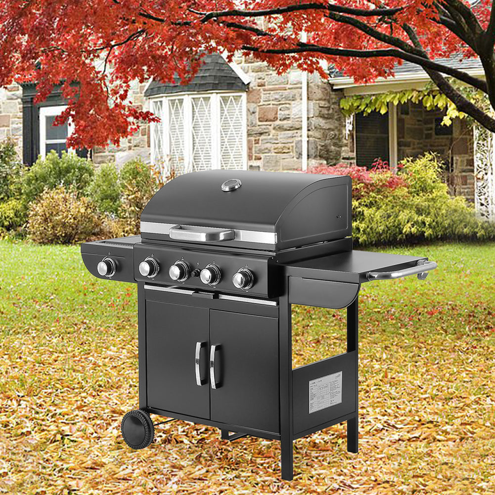 5-burner Outdoor Gas Burner With Side Burner Gas Gill