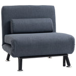 Single Folding 5 Position Convertible Sleeper Chair Sofa Bed | One Size | Black
